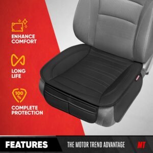 Seat Covers for Cars Trucks SUV, Faux Leather Full Set Black Padded Car Seat Covers with Storage Pockets, Premium Interior Car Seat Cover