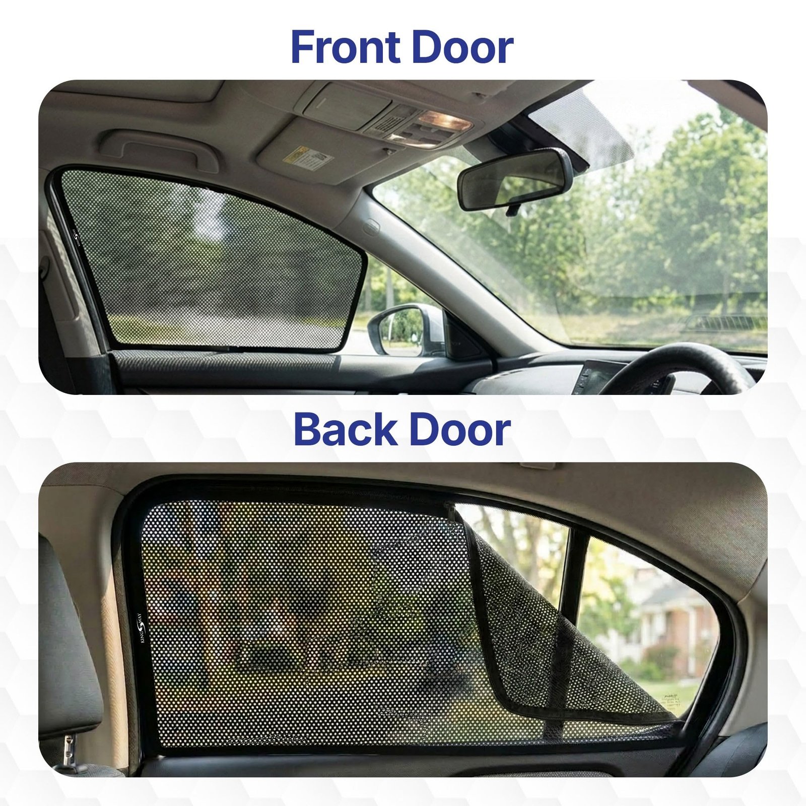Car Sun Shade Curtains Only Compatible with Volkswagen Polo GT (2012 to 2022) | Front Window in Half Cut and Rear in Zipper (Magnetic) | UV & Heat Protection | Pack of 4 Pcs - Image 3