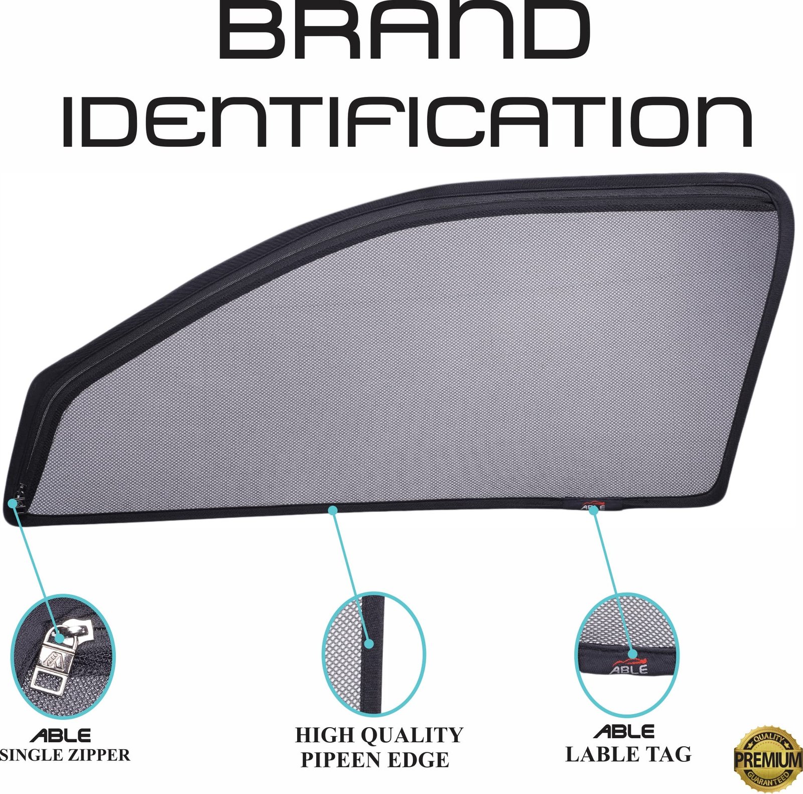 Sporty Car Magnetic Sun Shade Curtains with Zipper for Volkswagen Jetta Set of 4 - Image 4