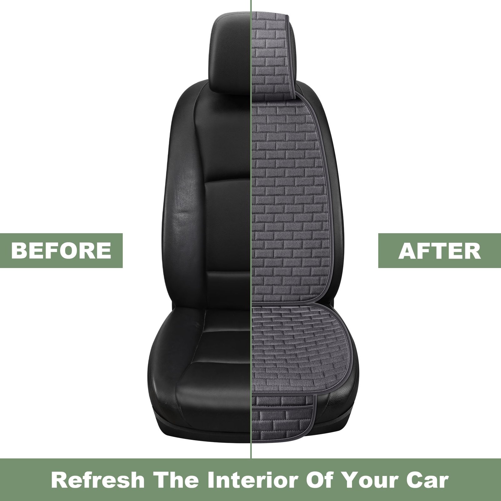 Linen Car Seat Covers, Breathable Front Pair Seat Covers for Cars with Non-Slip Protector for All Seasons, Universal Front Seat Covers for Cars, SUVs, Trucks - Image 4