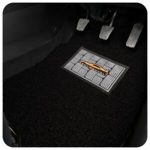 [Duramat Curly] Universal Single Driver Side Car Mat only - Premium Waterproof PVC Cushions Car Floor Mat for All Cars (Full Black)