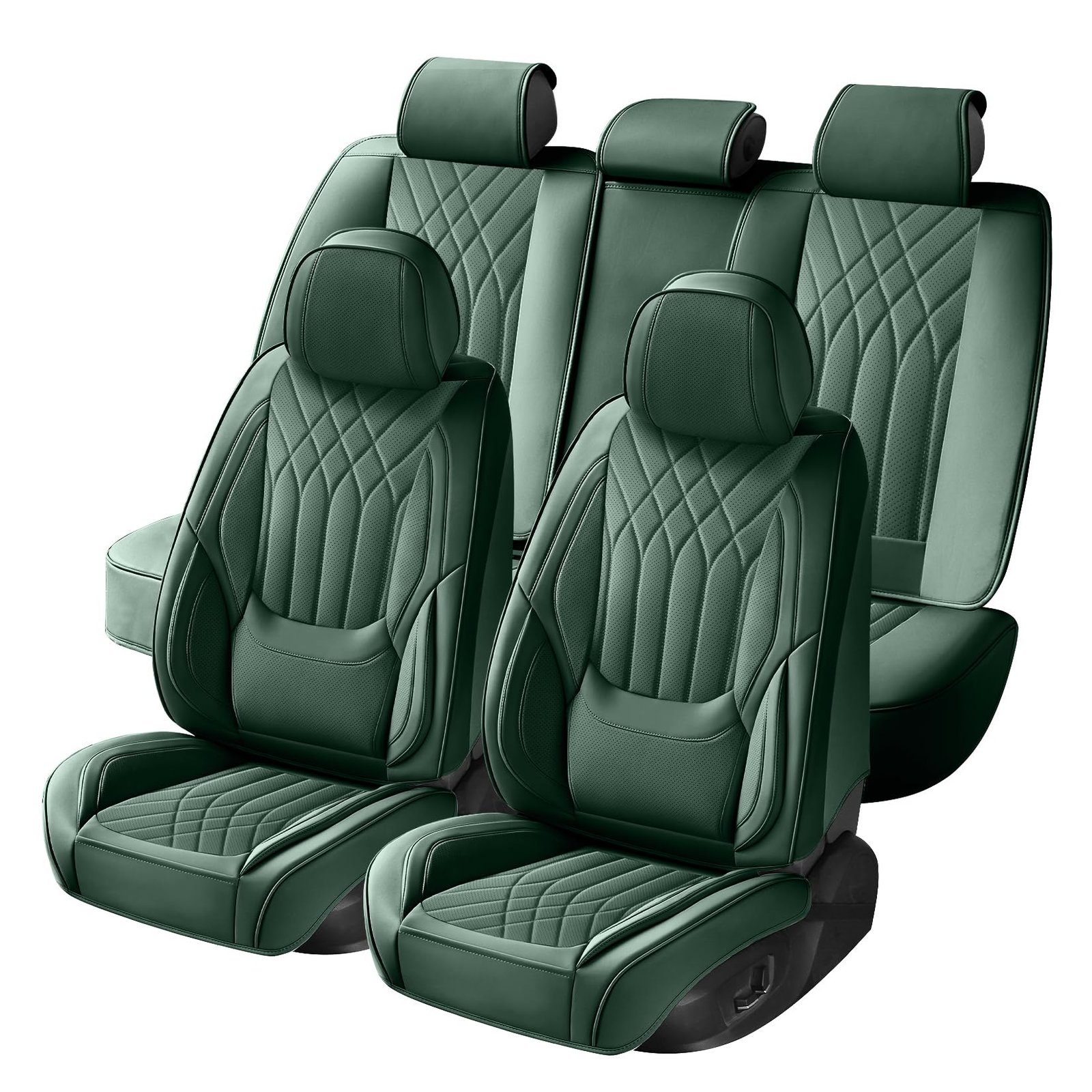 Green Car Seat Covers Full Set Universal 5-Seater Full Coverage