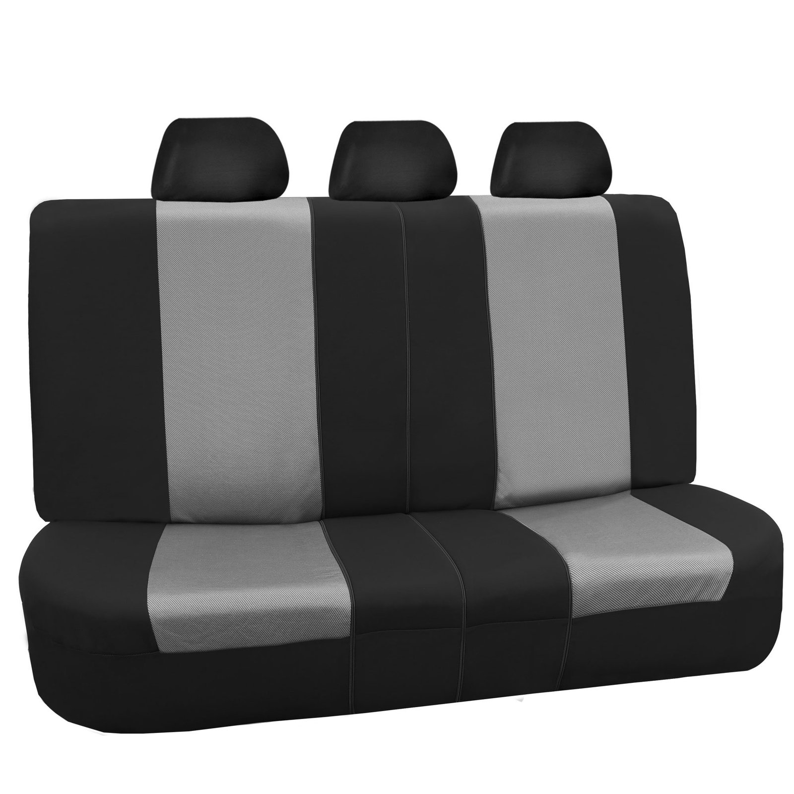 Car Seat Covers Rear Set Cloth - Universal Fit, Automotive Seat Covers, Airbag Compatible, Split Bench Rear Seat Cover, Washable Car Seat Cover for SUV Rear Set GrayBlack