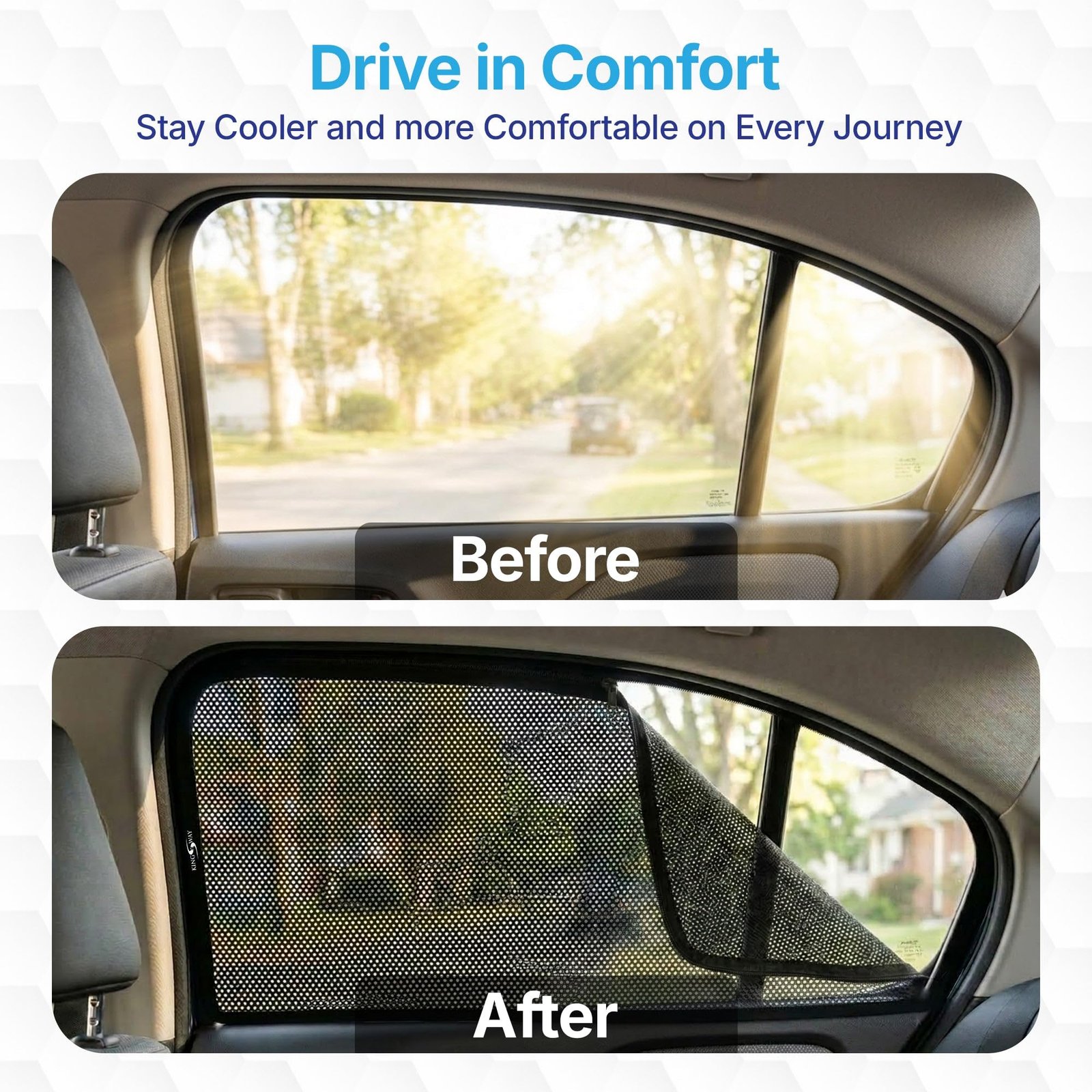 Car Sun Shade Curtains Only Compatible with Volkswagen Polo GT (2012 to 2022) | Front Window in Half Cut and Rear in Zipper (Magnetic) | UV & Heat Protection | Pack of 4 Pcs - Image 5