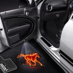 2 Pcs Led Car Door Welcome Light Fire Horse Logo Symbol Projector Lights Ghost Shadow Light