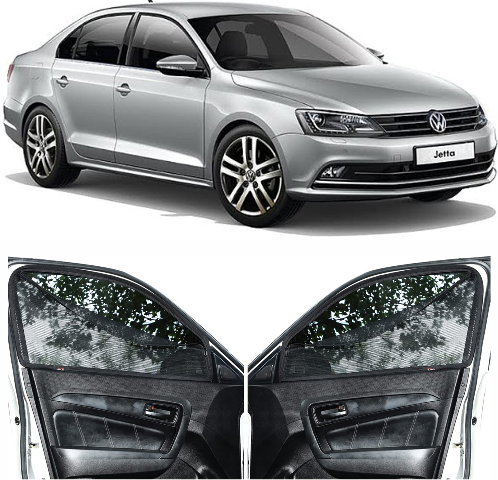 Sporty Car Magnetic Sun Shade Curtains with Zipper for Volkswagen Jetta Set of 4