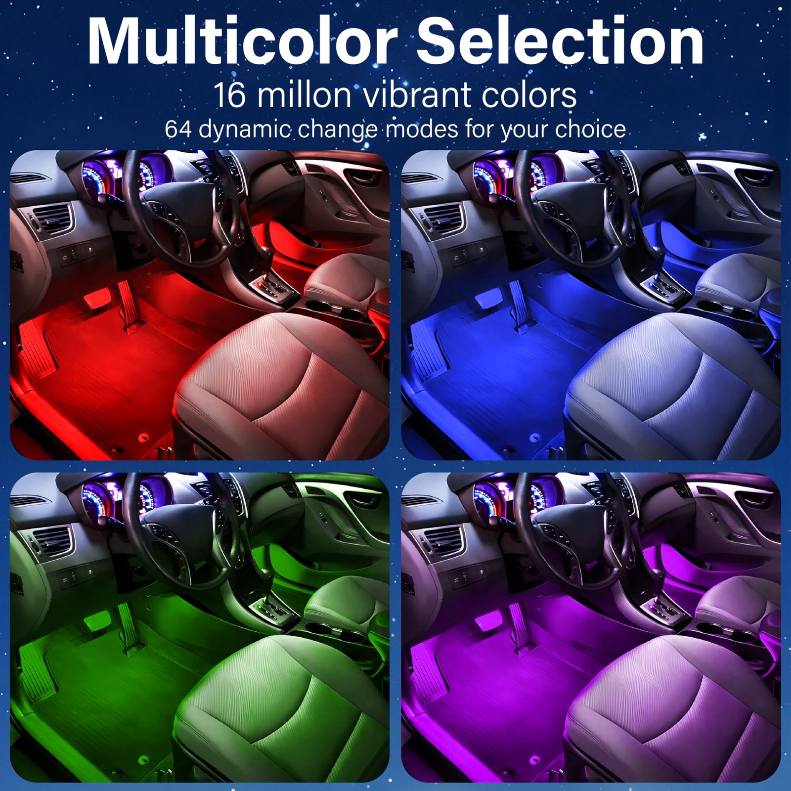 Car Led Lights Interior, Interior Car Lights with Cigarette Lighter Adapter - Image 2