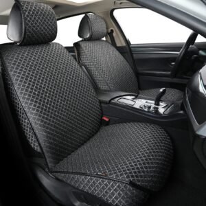 Car Seat Cover Full Set (Front Pair, Black)