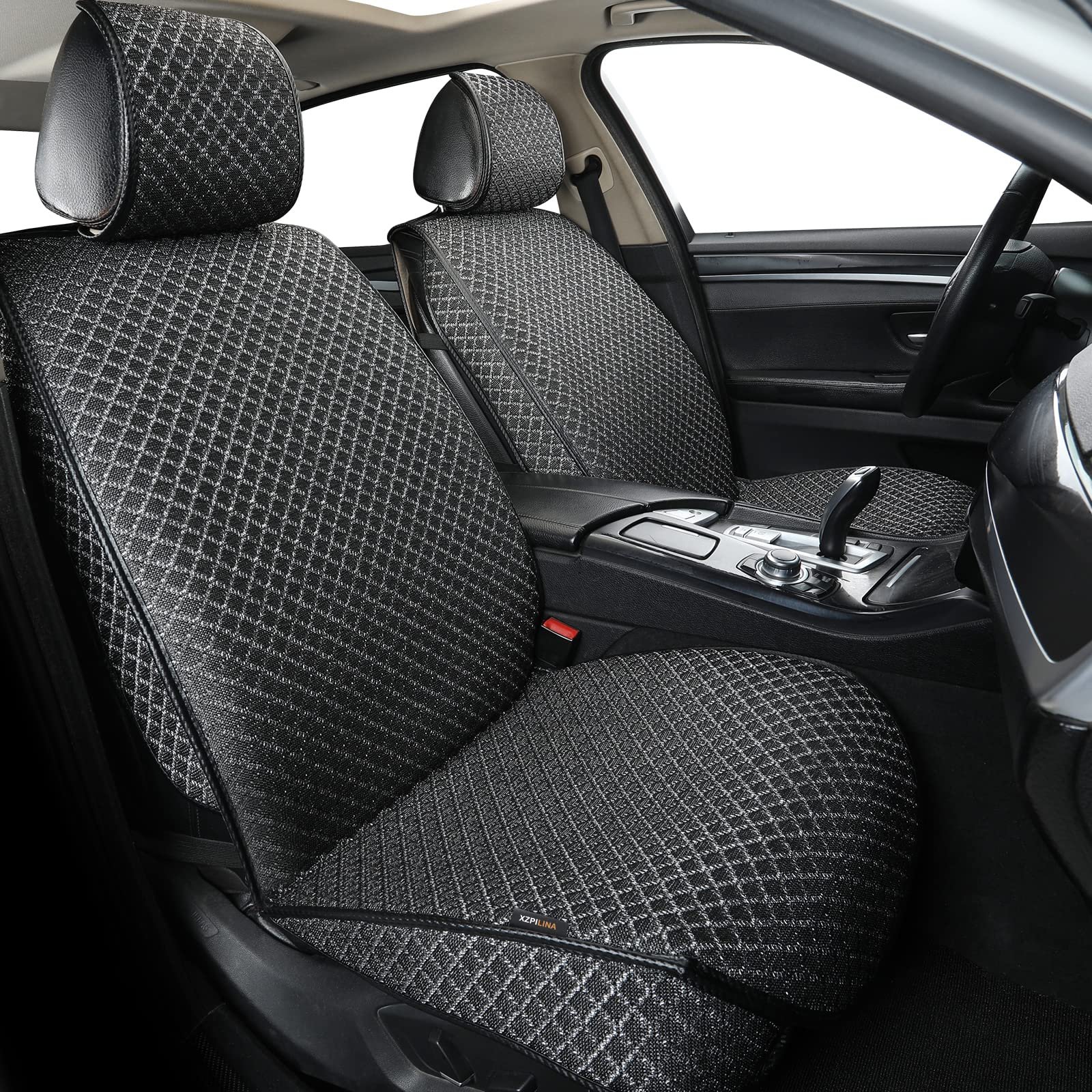 Car Seat Cover Full Set (Front Pair, Black)