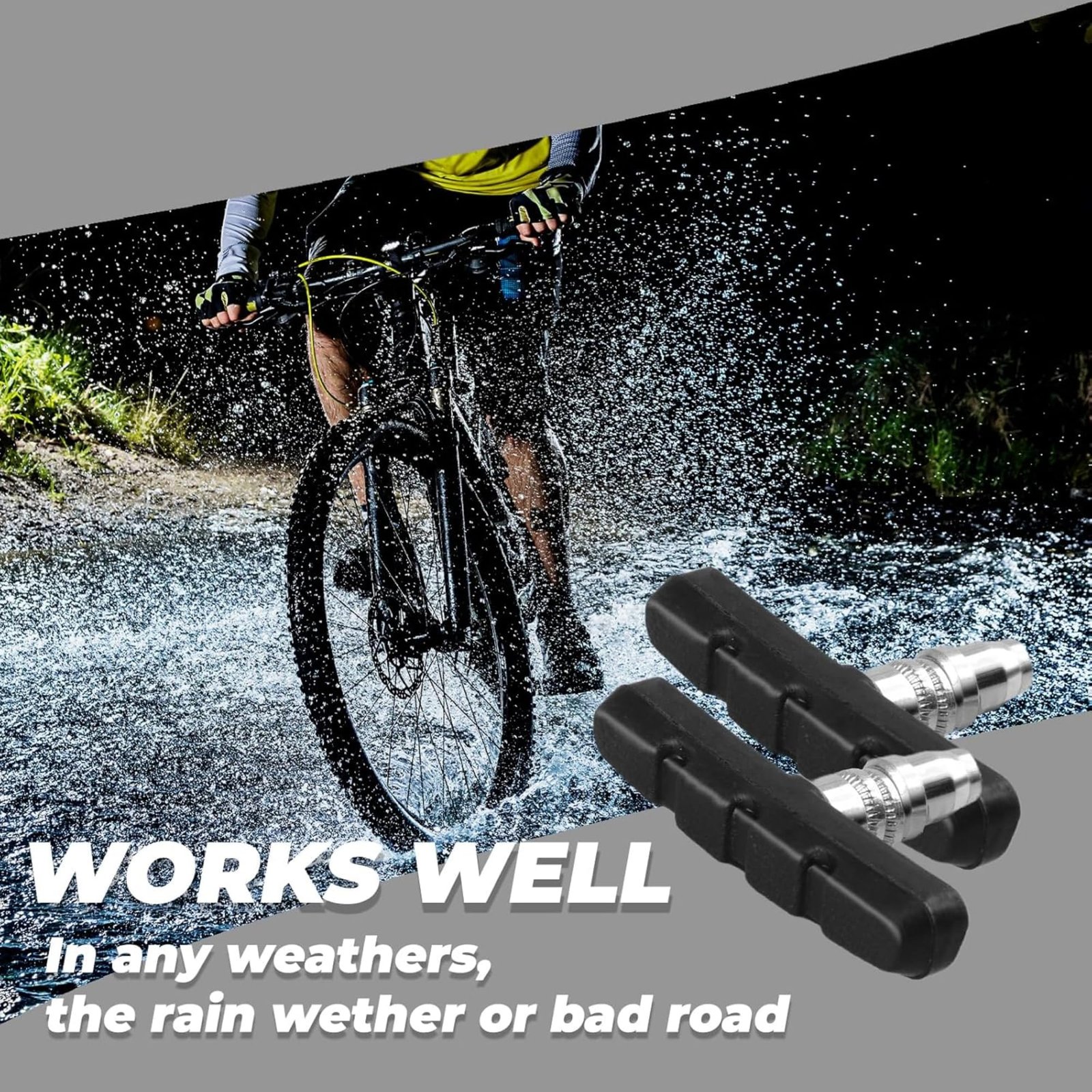 (Set of 4PCS) Powerful & Long Lasting Bicycle Rubber V Brakes Caliper Pads Set for Adults Cycle | Superior Grip & Control, Easy Installation, Ideal for Road Bikes, Mountain Bikes, and Electric Cycles - Image 4